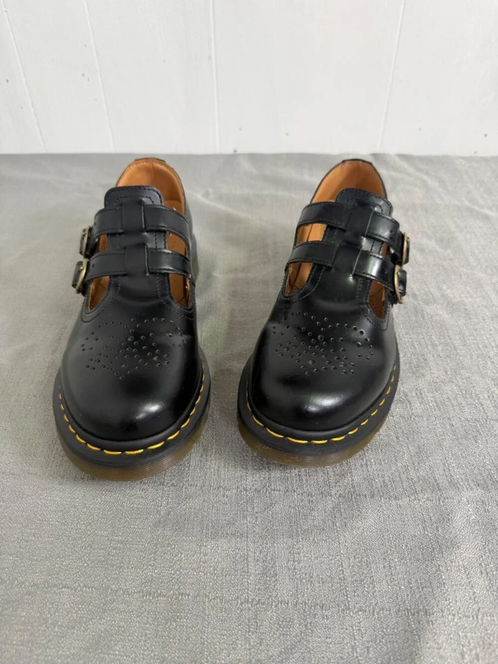 Dr. Martens Women’s Black Leather 12916 Mary Jane Buckle Round Toe Shoes Size 9L